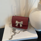 WoCharming Bow-Embellished Mini Handbag