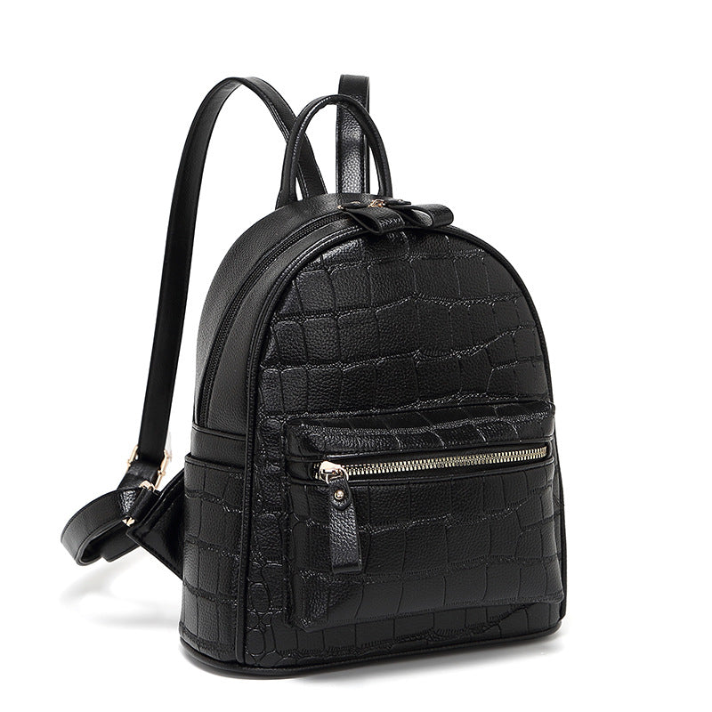 Crocodile-Embossed Mini Chic Backpack