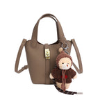Women's mini handbag with playful animal charm-https://detail.1688.com/offer/998639940951.html-Calm Wears-Braun-Size: with tag-Calm Wears