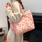 Functional Floral Print Tote Bag