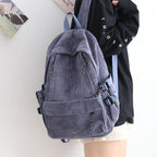 Cord-Backpack with Functional Zipper Pockets and Adjustable Shoulder Straps