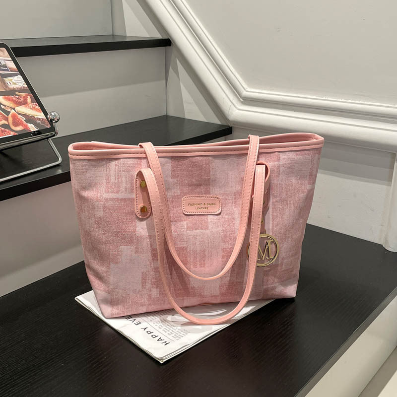 Women's stylish tote bag with textured design and elegant details-https://detail.1688.com/offer/1052809172391.html-Calm Wears-Rosa-nothing-Calm Wears