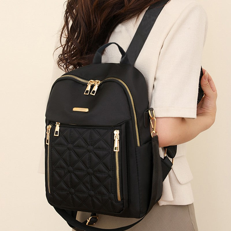 Stylish Quilted Nylon Backpack Calm Wears