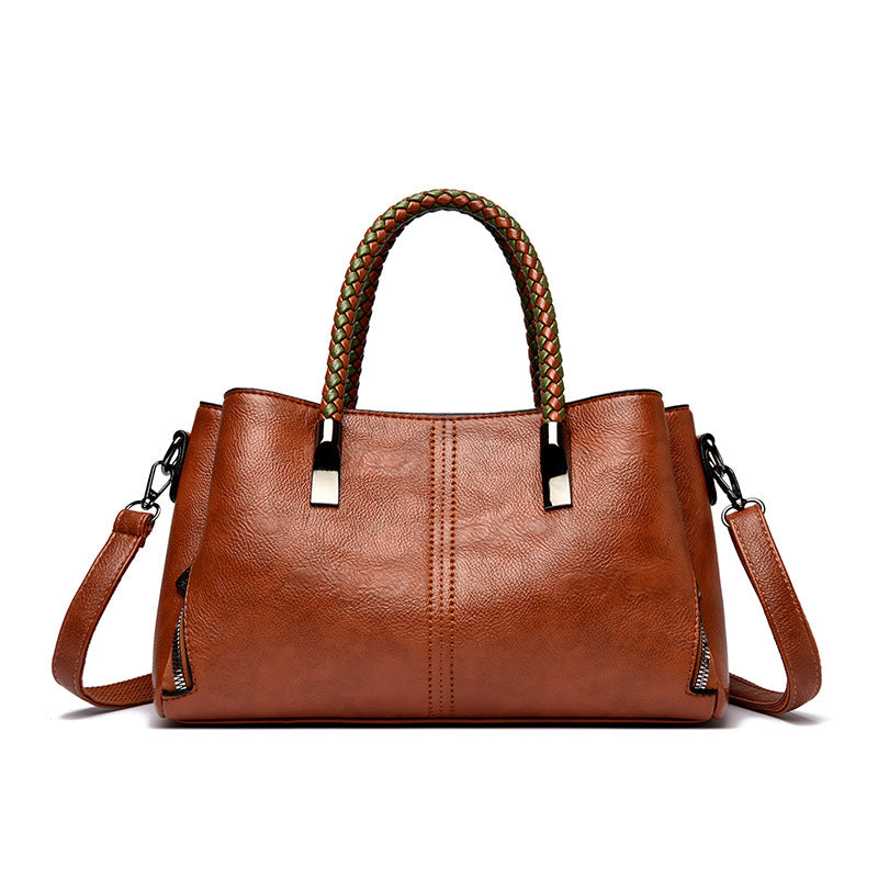 Elegant Braided Handle Handbag