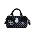 Fun Embroidered Polka Dot Handbag