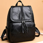 Chic Textured Leather Backpack Calm Wears