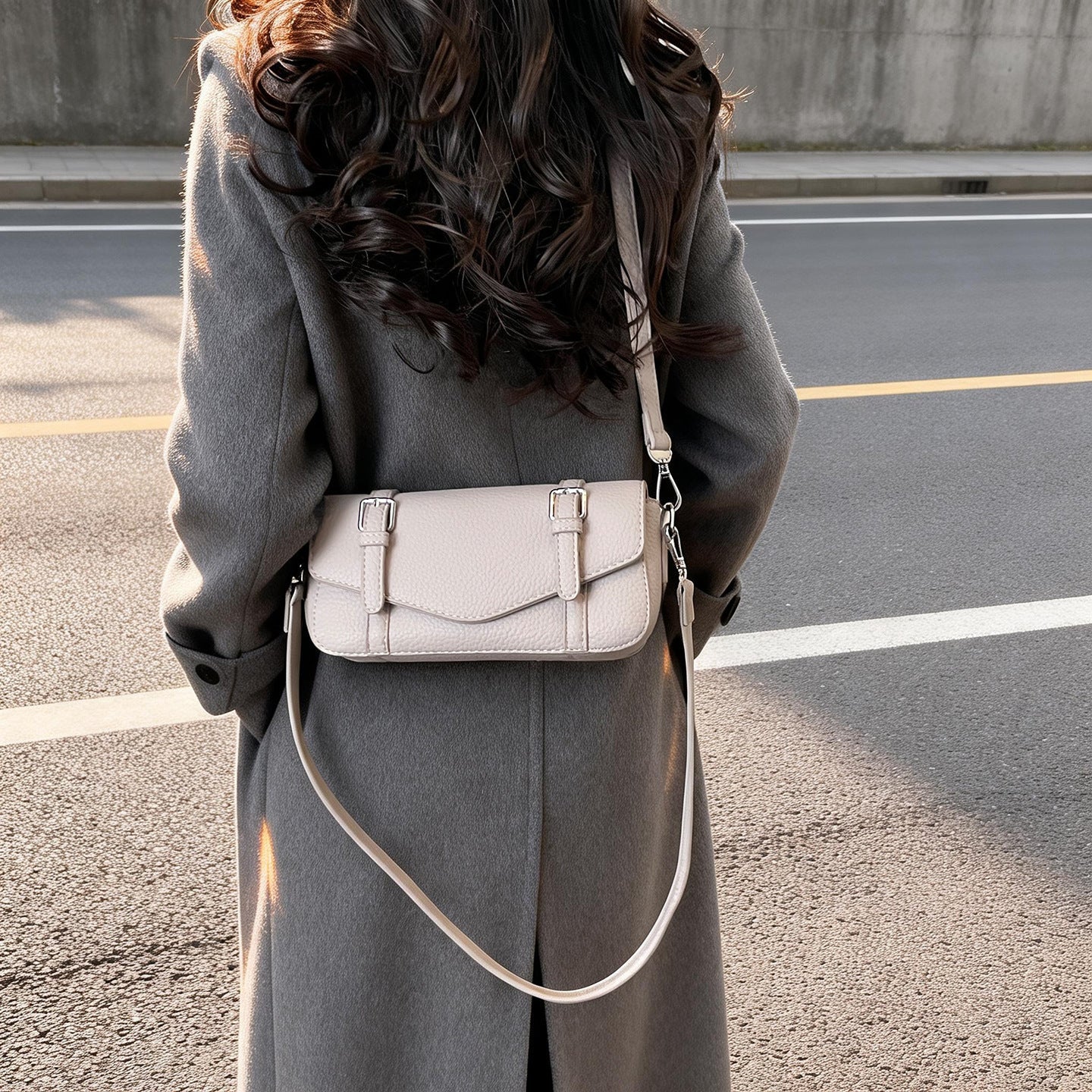 Women's elegant shoulder bag made of textured synthetic leather with adjustable shoulder strap-https://detail.1688.com/offer/1005013698614.html-Calm Wears-Black-nothing-Calm Wears