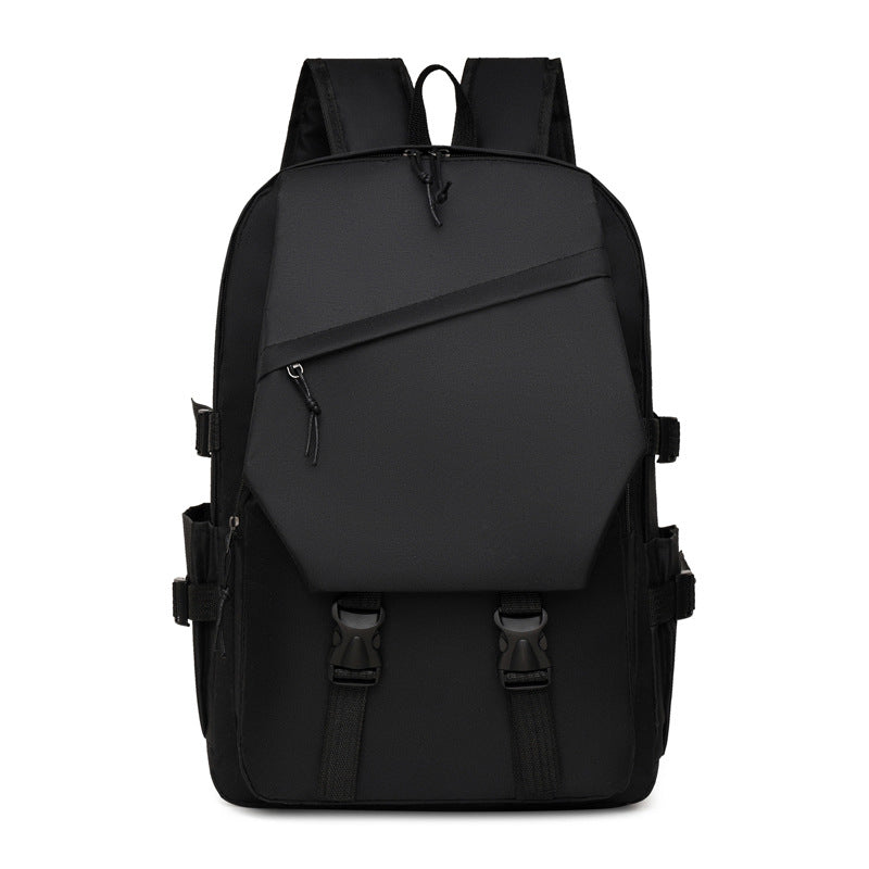 Backpack with ergonomic carrying system and multifunctional compartments