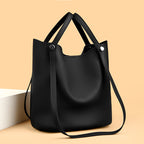 Casual Leather Bucket Bag