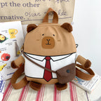 Plush backpack with funny bear design