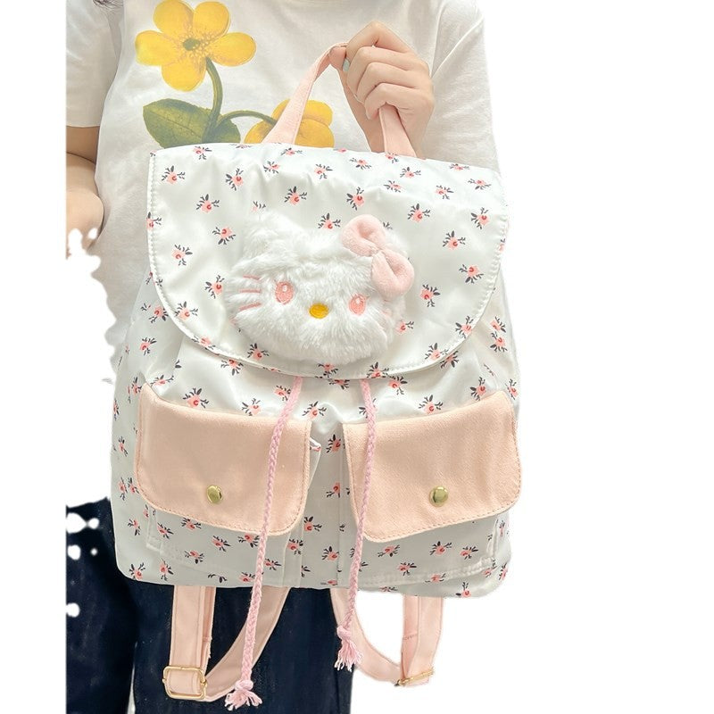 Plush backpack with playful animal motif