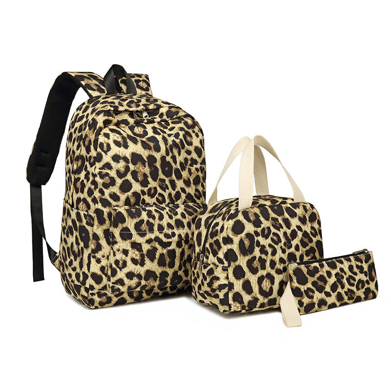 Stylish Cow Print Backpack and Accessory Set