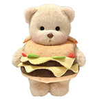 Cuddly toy with hamburger application