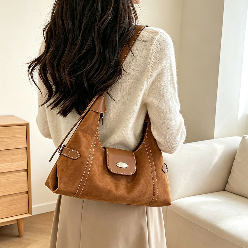 Stylish Suede Shoulder Bag