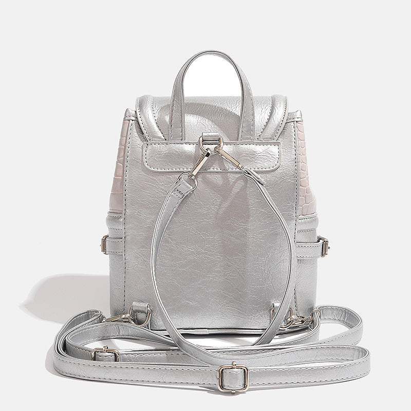 Fashionable Crocodile-Embossed Mini Backpack