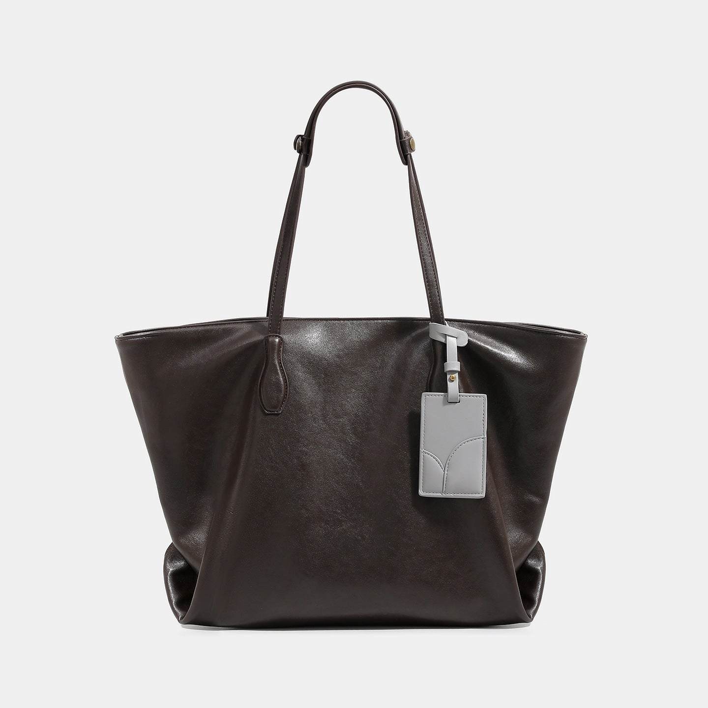 Women high-quality tote bag made of soft synthetic leather with textured design-https://detail.1688.com/offer/974801047470.html-Calm Wears-Chocolate-nothing-Calm Wears