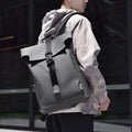 Foldable backpack with waterproof material and minimalist aesthetic