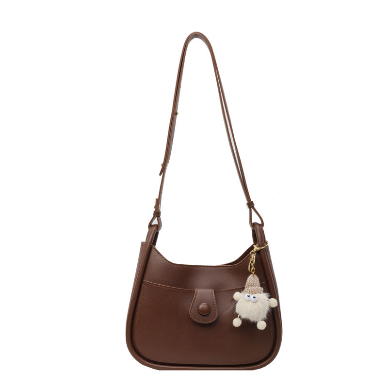 Women's shoulder bag made of high-quality synthetic leather with playful charm-https://detail.1688.com/offer/807384514793.html-Calm Wears-Braun-Size: One Size-Calm Wears