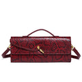 Embossed Snake Print Evening Clutch