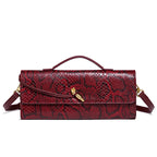 Embossed Snake Print Evening Clutch