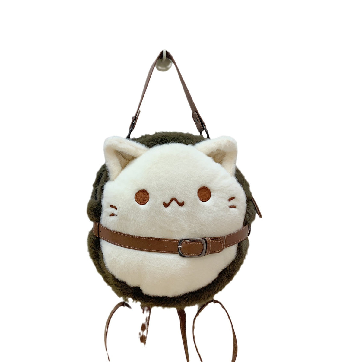 Plush children's backpack with cute cat motif