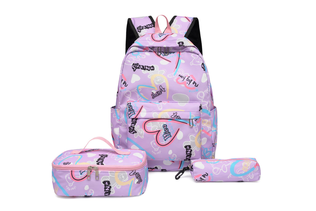 Backpack set with insulated lunch box and pencil case