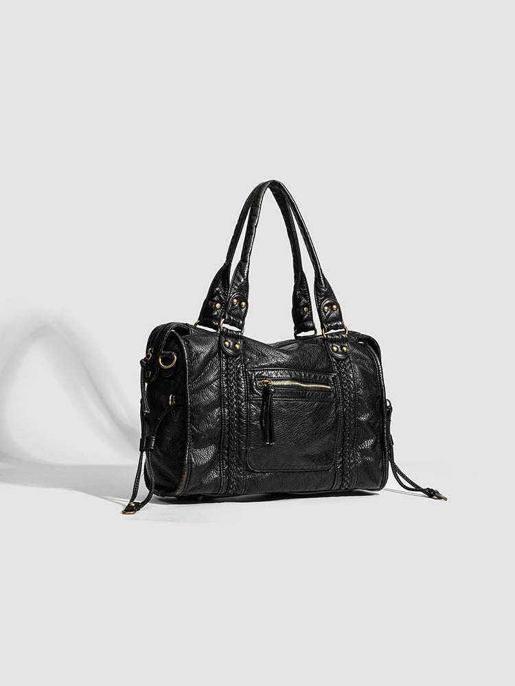 Handbag for School Shoulder Strap in Rigid Leather-dione couture20260421-Calm Wears-Black-Calm Wears