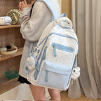 Backpack with Charming Star Applications and Practical Compartments