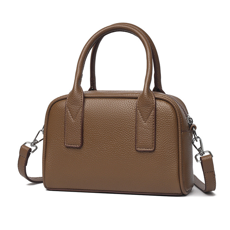 Textured Leather Mini Handheld Satchel