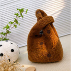 Compact Fuzzy Polka Dot Sling Bag