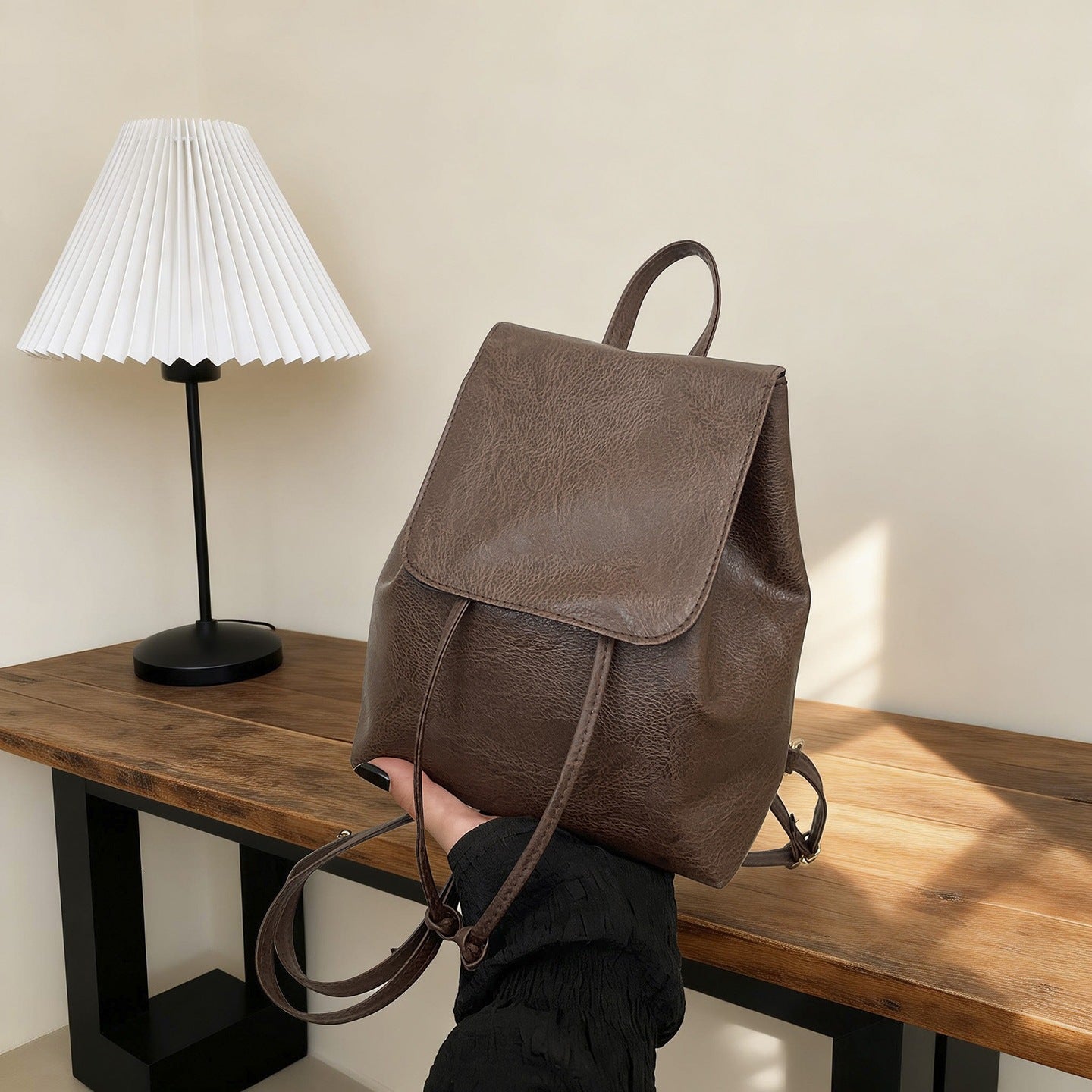 Cute Cat-Themed Faux Leather Backpack