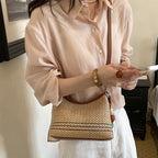 Women's shoulder bag made of woven natural material with decorative pendant-https://detail.1688.com/offer/1060205750794.html-Calm Wears-Braun-Size: With pendant-Calm Wears