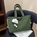 Versatile Corduroy Tote Bag