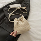 Bohemian Straw Bucket Bag