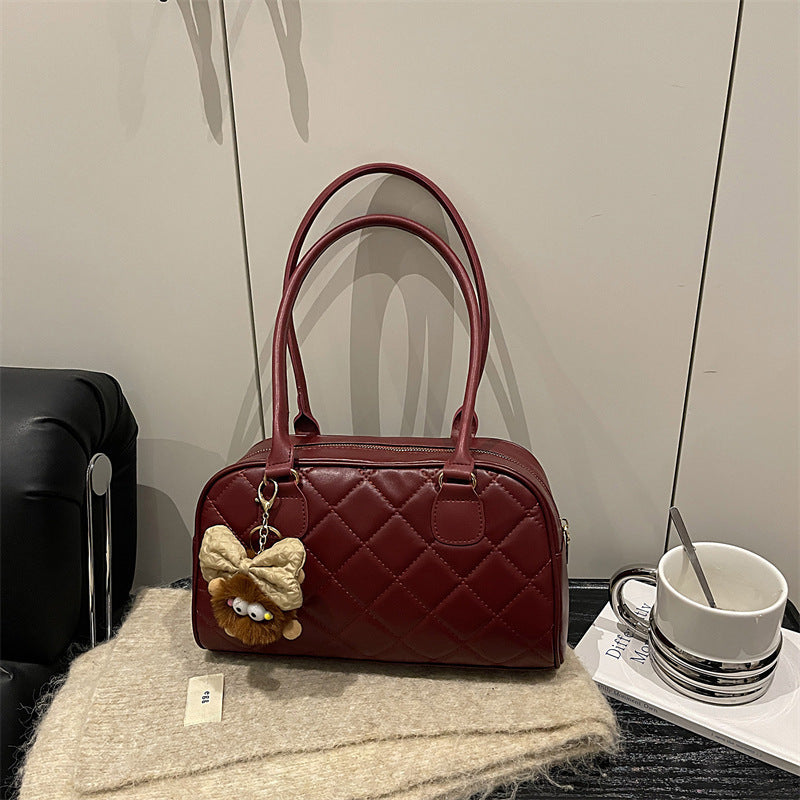 Quilted Faux Leather Handbag