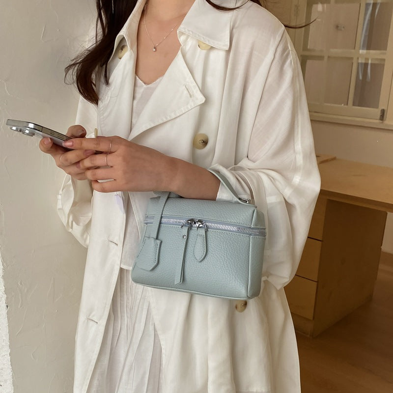 Women's practical shoulder bag with double zipper and versatile carrying strap-https://detail.1688.com/offer/1045895431228.html-Calm Wears-Black-nothing-Calm Wears