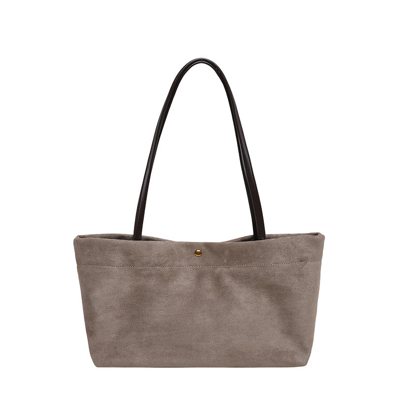 Suede Shoulder Tote Bag