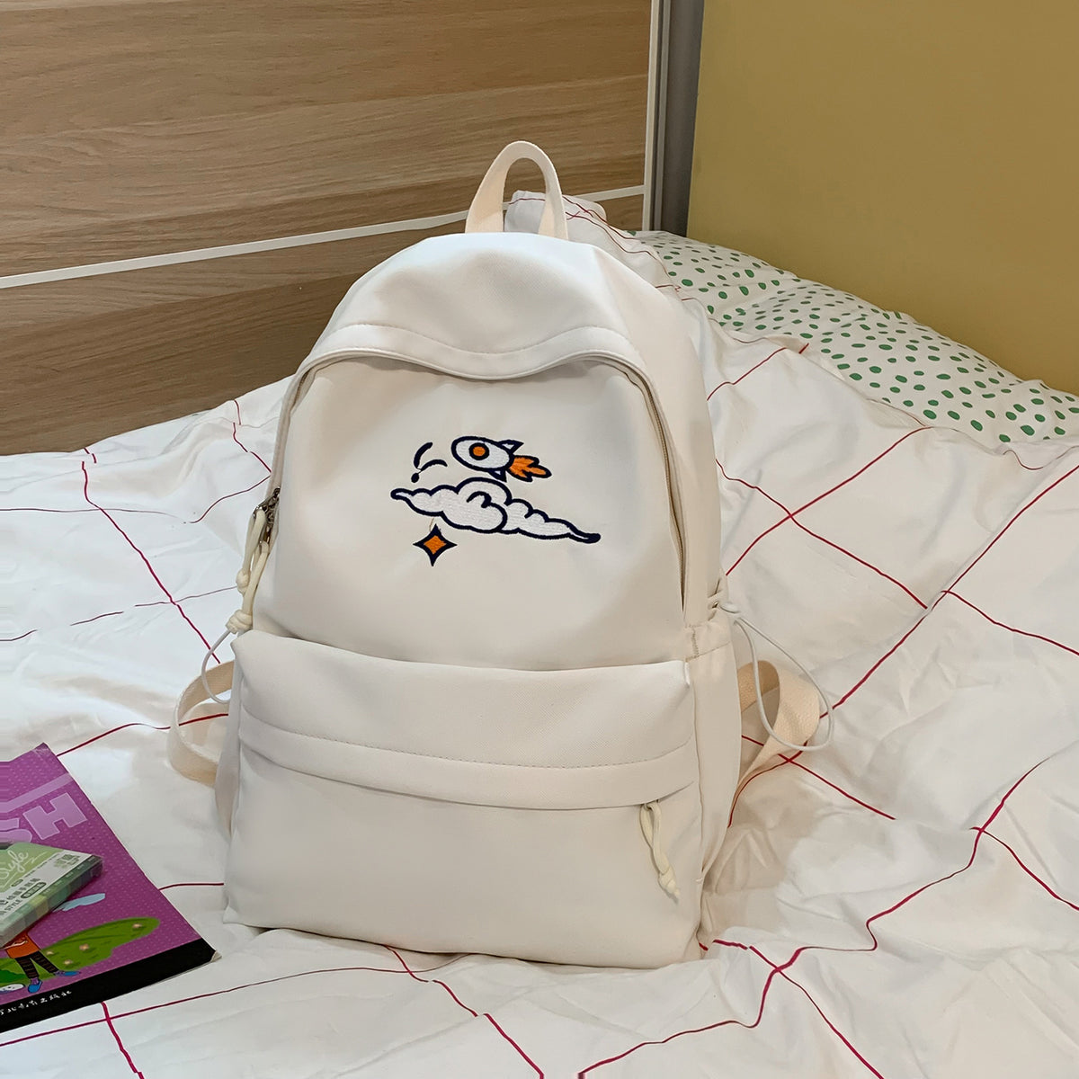 Everyday backpack with unique embroidery design