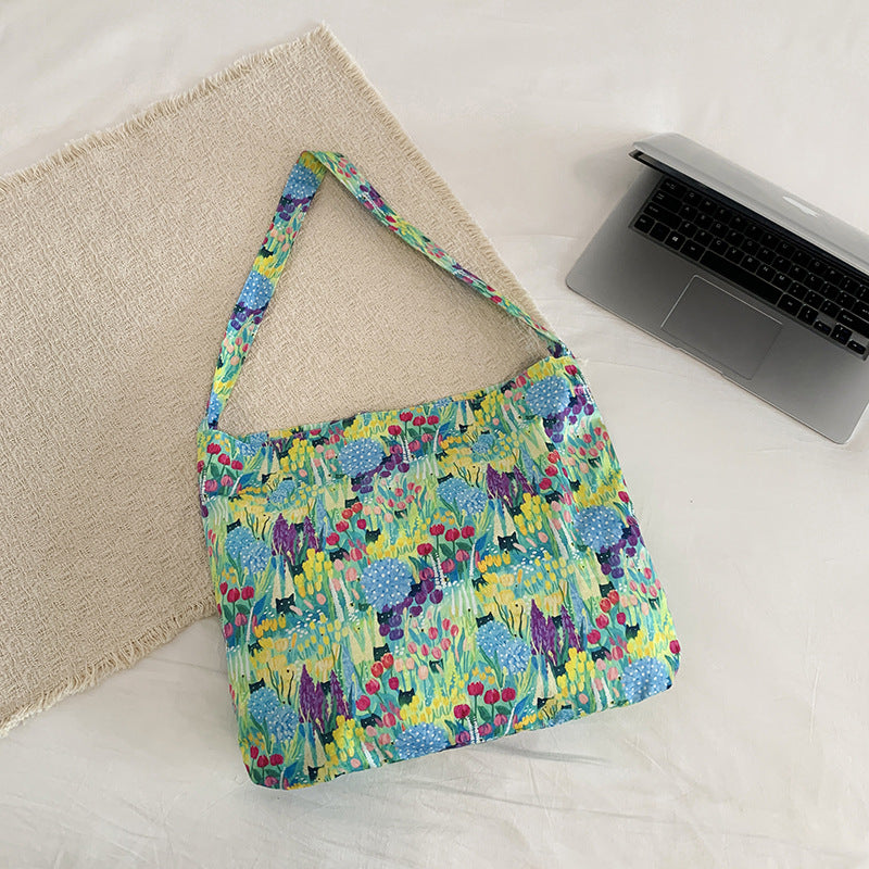 WoFloral Print Hobo Handbag
