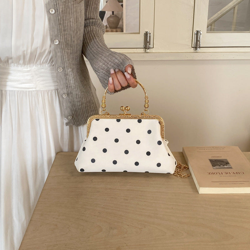 Vintage Elegant Polka Dot Evening Clutch