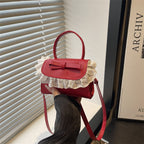 Elegant Ruffled Bow Crossbody Handbag