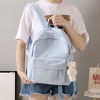 Casual Backpack with Plush Keychain