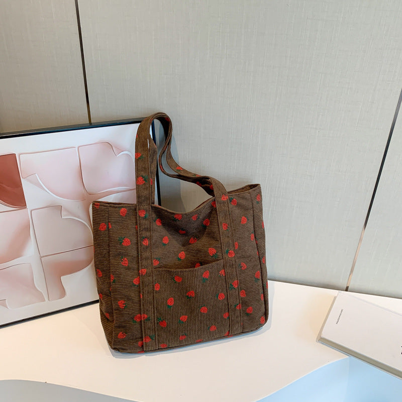 WoStylish Corduroy Shopping Tote