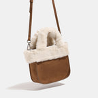 Women’s mini bag with luxurious faux fur collar