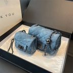 Women's mini handbag with padded design and elegant chain strap