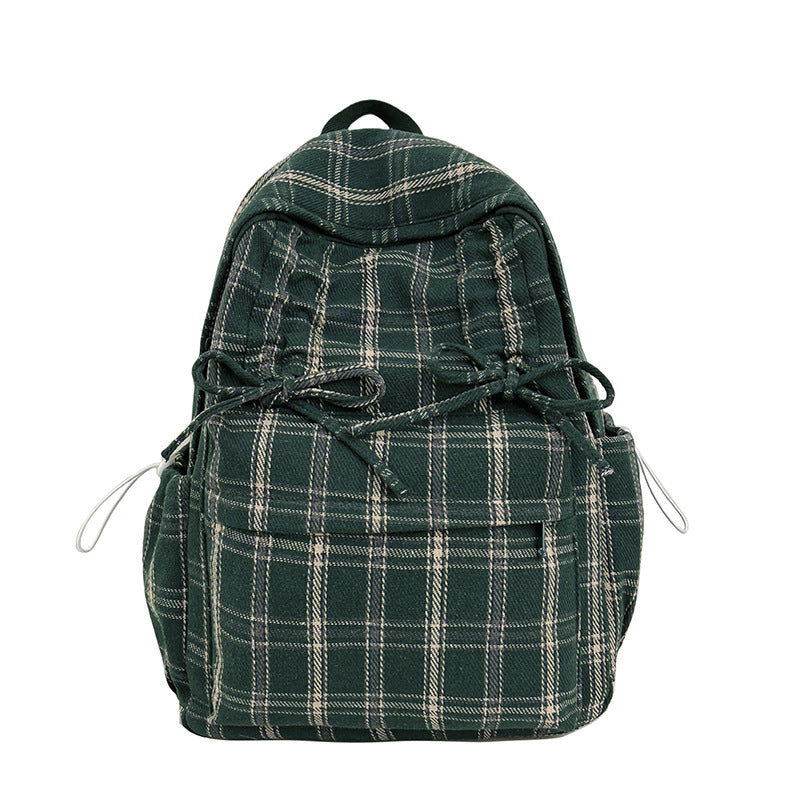 Checked Casual Drawstring Backpack