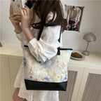 Artistic Floral Embroidered Tote Bag