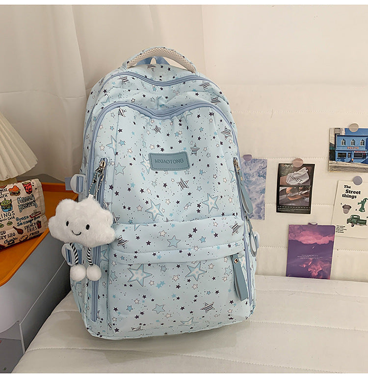 Star-Patterned Comfort School Backpack-https://detail.1688.com/offer/1053348141522.html-Calm Wears-Blue-Calm Wears