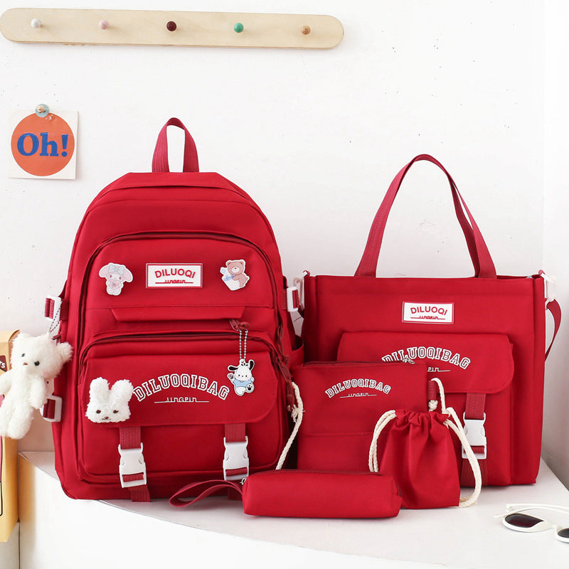 Versatile All-in-One School Backpack and Tote Set-https://detail.1688.com/offer/1002246364095.html-Calm Wears-Red-Calm Wears