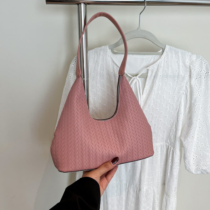 Textured Woven Shoulder Bag